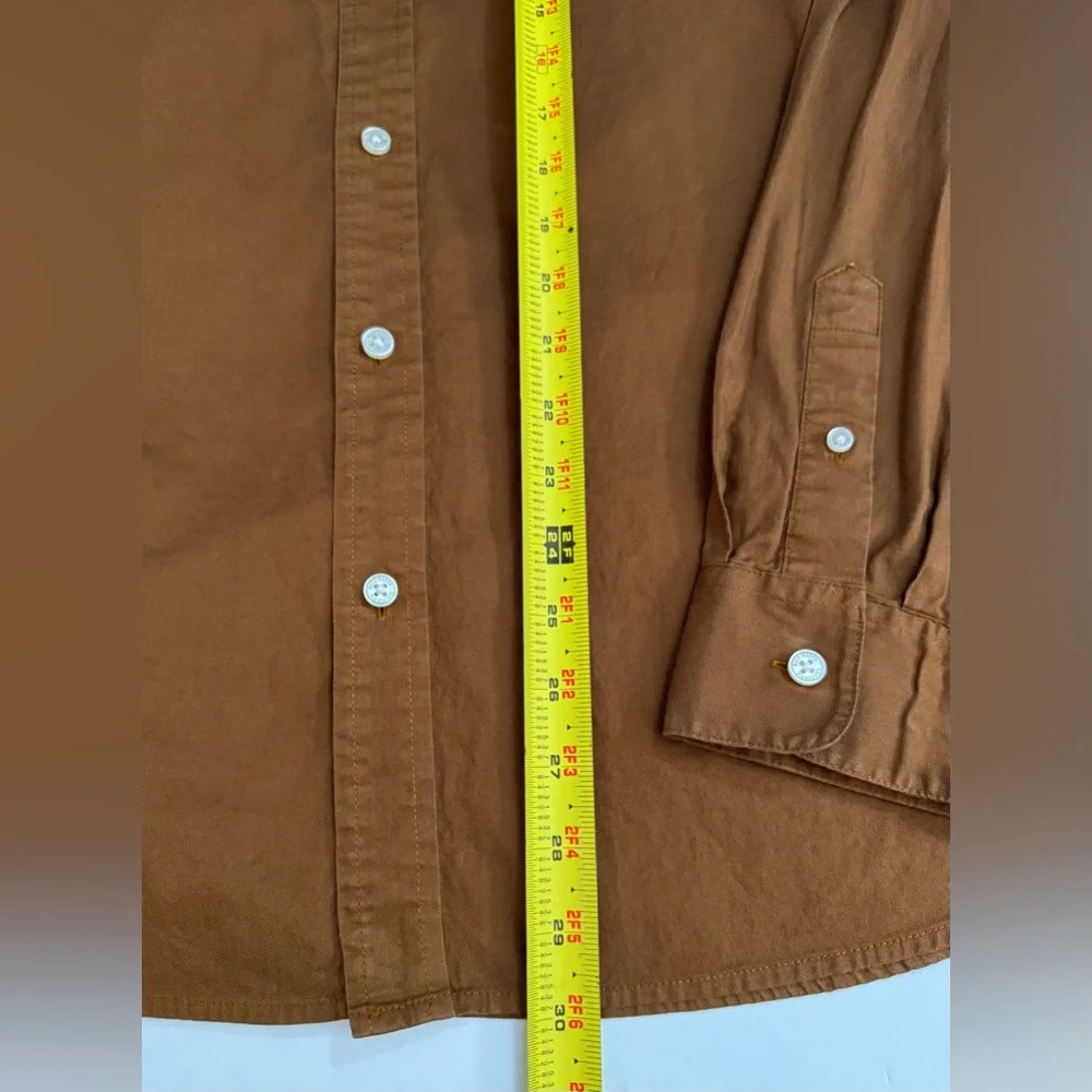 BUCK MASON Shirt Mens L Skyline Poplin Button Down Chest Pocket Brown Cotton - Picture 14 of 14